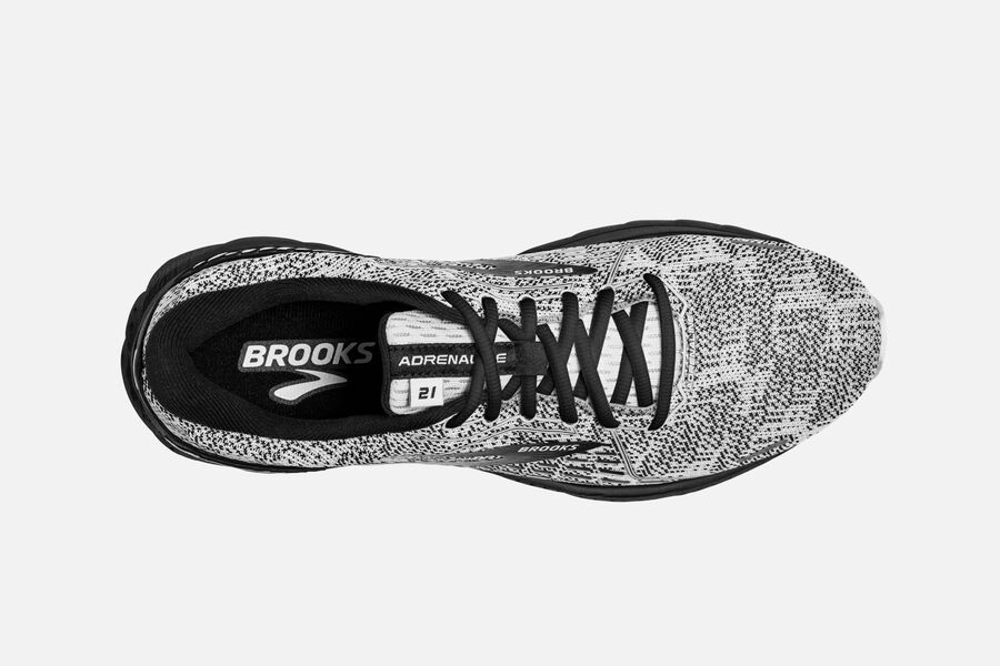 Brooks Running Shoes Mens White/Grey/Black - Adrenaline GTS 21 Road - 7139-FMUQW